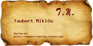 Taubert Miklós névjegykártya